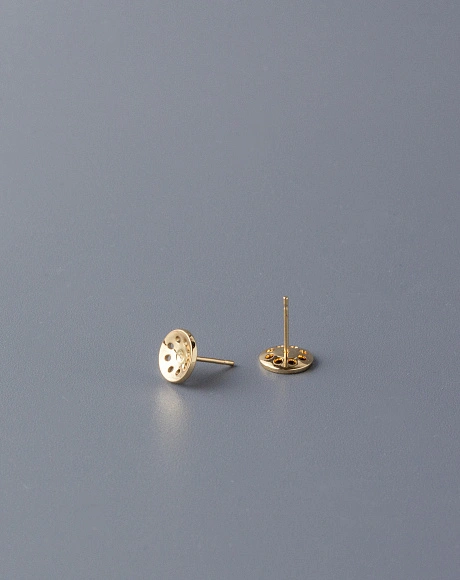 Основа для серёжек-гвоздиков сетчатая 8 мм, золото