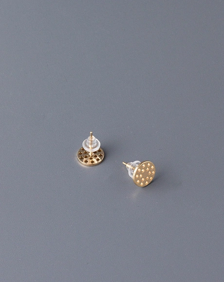 Основа для серёжек-гвоздиков сетчатая 10 мм, золото