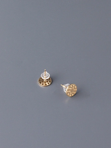 Основа для серёжек-гвоздиков сетчатая 10 мм, золото