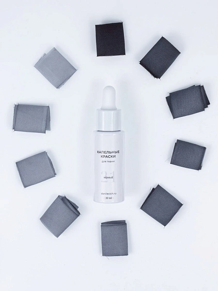 Чёрный - Капельная краска для шёлковой флористики