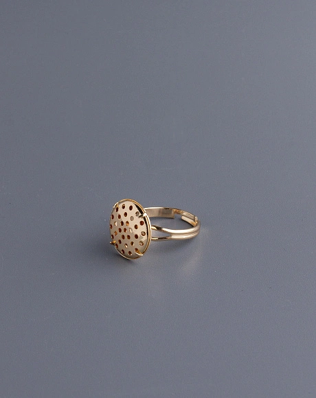 Кольцо с сетчатой съёмной основой 16 мм, золото