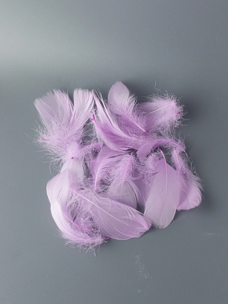 Перья гусиные мягкие 20 шт, сиреневый