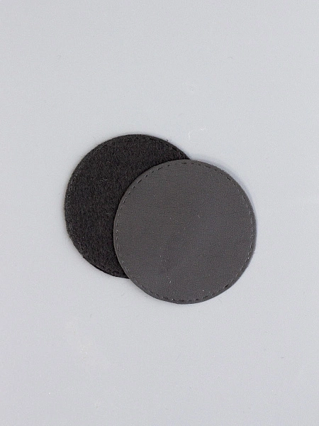 Задник круг 6 см кожа+фетр, чёрный