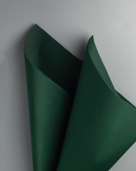 Обработанный шёлк  "Армани" хвойный зелёный 50*50 см