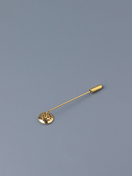 Брошь-игла с сетчатой площадкой, золото