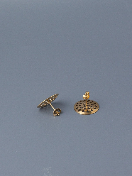Основа для серёжек-гвоздиков сетчатая 17 мм, золото