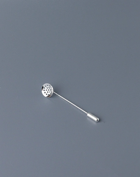 Брошь-игла с сетчатой площадкой, серебро