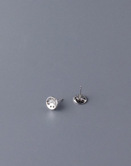 Основа для серёжек-гвоздиков сетчатая 8 мм, серебро