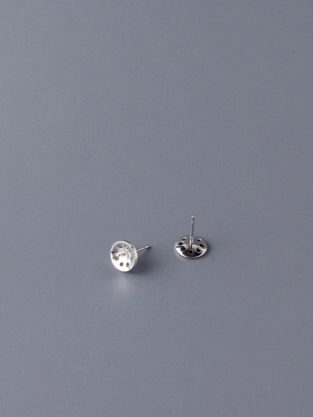 Основа для серёжек-гвоздиков сетчатая 8 мм, серебро