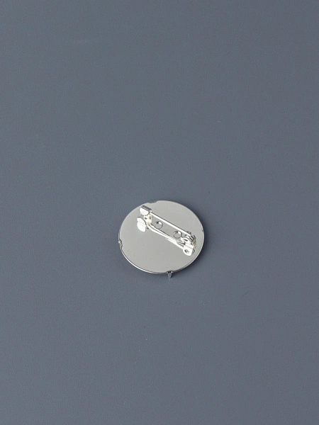 Основа для броши с сеткой 2.5 см, серебро