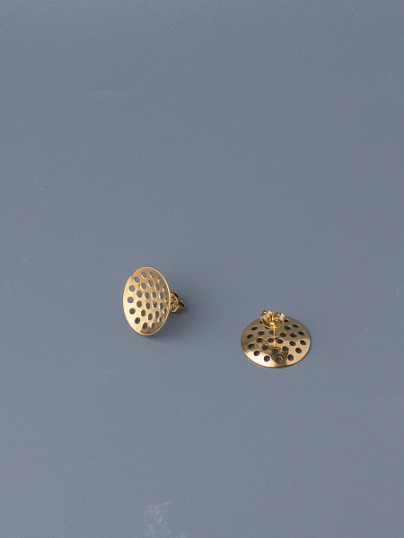 Основа для серёжек-гвоздиков сетчатая 17 мм, золото