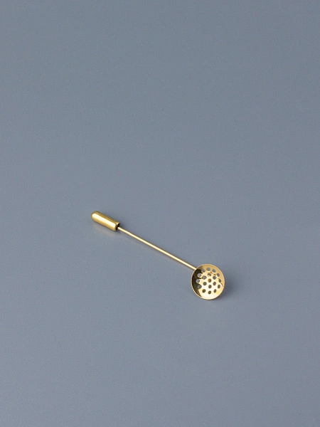 Брошь-игла с сетчатой площадкой, золото
