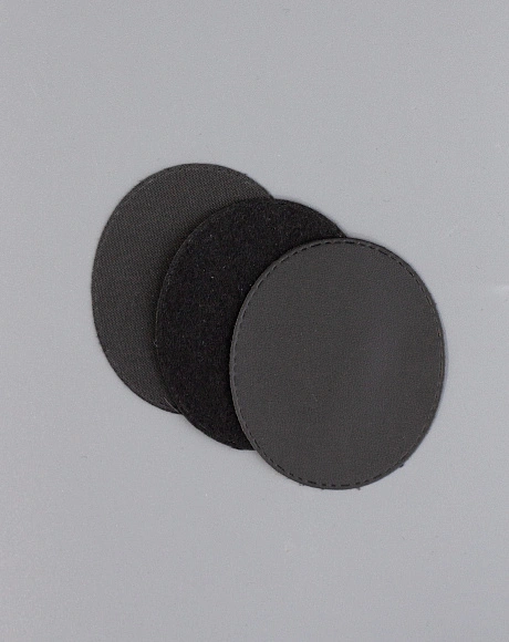 Задник овал 6*7 см кожа+фетр+кожа, чёрный